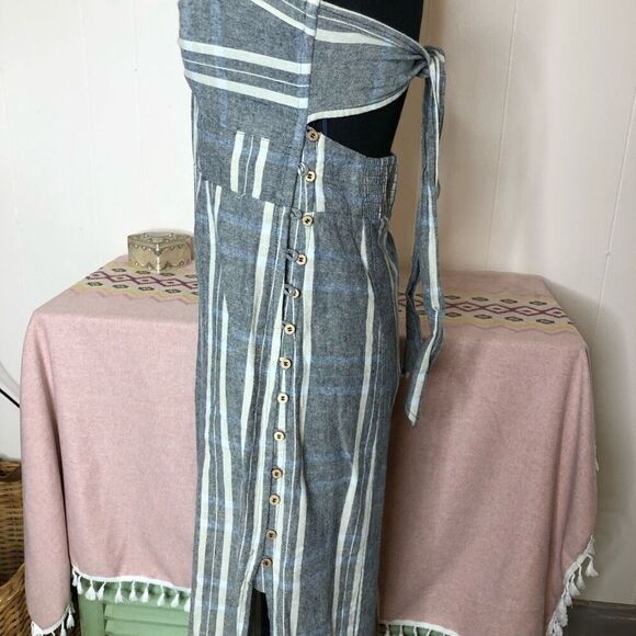 Free People Strapless Gray and White Midi Dress - Picture 5 of 7